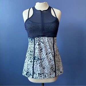 lululemon athletica Navy and White Tank Top